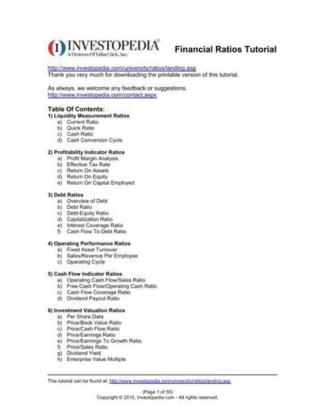 investopedia burberry ratios|Financial Ratios .